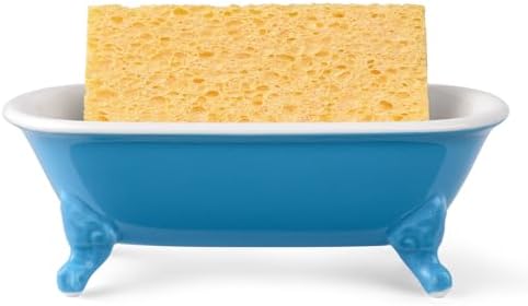 6.5" Mini Clawfoot Bathtub Soap Dish,Bar Soap Holder,Pacific Blue - Image 3