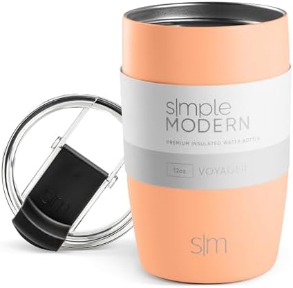 Simple Modern Travel Coffee Mug Tumbler with Flip Lid | Reusable Insulated Stainless Steel Cold Brew Iced Coffee Cup Thermos | Gifts for Women Men Him Her | Voyager Collection | 12oz | Bellini by Unknown