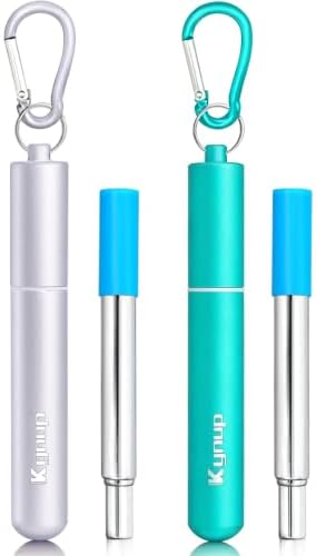 Kynup Reusable Collapsible Metal Straws, Cruise Ship Essentials (2Packs) by SunhpMallLLC