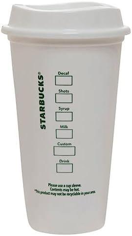 Starbucks White Reusable Plastic Travel Mug/Cup/Tumbler Grande Medium, 16oz 473ml - Image 4