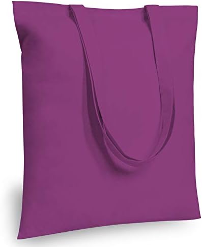 TOPDesign 12-Pack Economical 16"x15" Purple Cotton Tote Bag, Lightweight Medium Reusable Grocery Shopping Cloth Bags, Suitable for DIY, Advertising, Promotion, Gift, Activity by TOPDesign