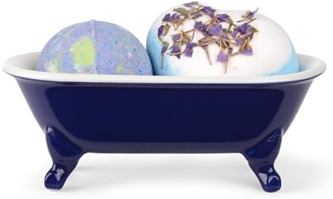 6.5" Mini Clawfoot Bathtub Soap Dish,Bar Soap Holder,Navy Blue - Image 2