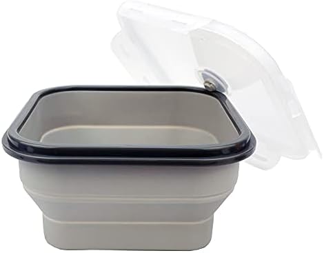 CARTINTS Large 1200ml Collapsible Bowls with Lids, Silicone Food Storage Containers, Space-Saving Meal Prep Containers For Kitchen and Outdoors Camping, Set of 3, Grey - Image 2