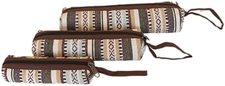 manakamana Hemp Boho Pouch - Set combo of 3,Travel Organizer Case with Wrist Strap | Eco-Friendly Storage Bag for Accessories, Cables, Pens, Makeup & Everyday Carry - Image 2