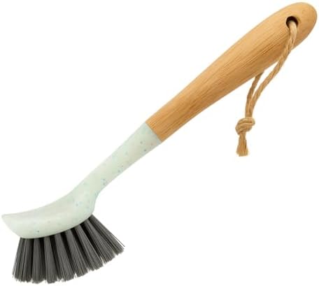 Beille 1pc Dish Brush with 9 Inch Bamboo Handle Household Essentials Cleaning Supplies by BEILLE
