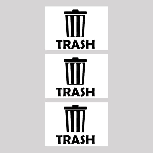 Trash Recycle Compost Stickers Set of 3 Recycle Sticker Vinyl Decal for Recycle Bin, Compost Bin, Trash Can Symbol to Organize Garbage containers Trash Can (Trash White, 10x7inch) by XTRAYXRAY