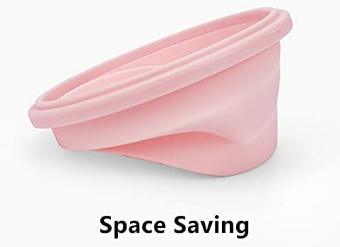 CCyanzi 3piece Round Collapsible Bowl with Lids, Silicone Food Storage Containers, Microwave & Freezer Safe, Space Saving for Kitchen Cabinet and Camping Backpack,(Pink) - Image 6