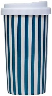 Ceramic Travel Mug with Lid 12 oz Cute Aesthetic Coffee Cup for Women & Men, Microwave & Dishwasher Safe, Spill-Resistant To Go Tumbler, Fits Car Cup Holder (Blue) - Image 3