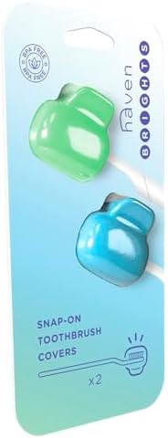 Haven Toothbrush Cover - Fits Electronic and Manual Toothbrushes - Toothbrush Case Holder for Travel - Set of Two Tooth Brush Cap Protectors (Emerald & Aqua) - Image 2