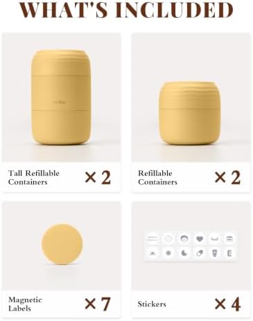 Lotour PLA Travel Refillable Containers, Jars, Butter Yellow 4 PC 1oz & 2oz - Image 6