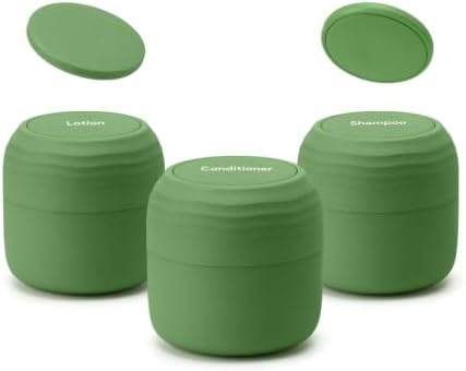 Lotour Plant-Based Travel Toiletry Jars Containers, Matcha Green 1oz 3 PC by Lotour