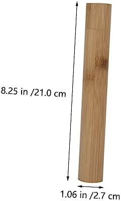 PartyKindom 2pcs Portable Travel Toothbrush Case Holder Bamboo Toothbrush Storage Container Waterproof and Lightweight for Outdoor Camping Hotel Use - Image 2