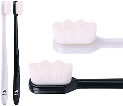 Wimolek Extra Soft Toothbrush for Sensitive Gums and Teeth with 20,000 Ultra Soft Bristles. Micro-Nano Toothbrush. Excellent Cleaning Effect (2 Pack) (White Wave Bristle) by Wimolek