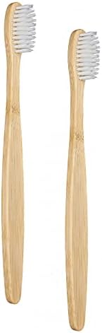 SEVENHEAD 2 PCS Bamboo Toothbrushes for Adults - Soft Bristles, Natural Biodegradable, BPA Free, Eco-Friendly, White by SEVENHEADSPRODUCT
