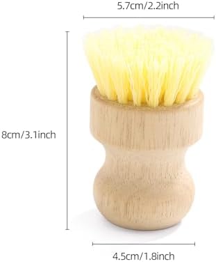 4-Pack Bamboo Dish Brush, Palm Brush Dish Scrubber with Nylon Bristles for Cleaning Pot, Pan, Kitchen Sink, Cookware & Vegetables - Image 3