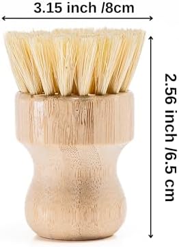 Bamboo Dish Brush 2-Pack – Natural Sisal Bristles, Eco-Friendly Kitchen Cleaning Brush, Wooden Scrubber for Dishes, Pots & Pans - Image 6