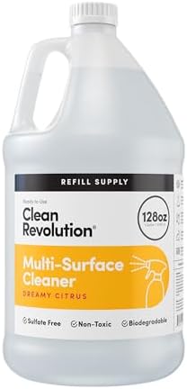 Clean Revolution Multi Surface Cleaner Refill Supply, Non-Toxic, Eco-Friendly & Plant-Based, Ready to Use, Dreamy Citrus, 128 Fl Oz (Pack of 4) by CleanRevolution