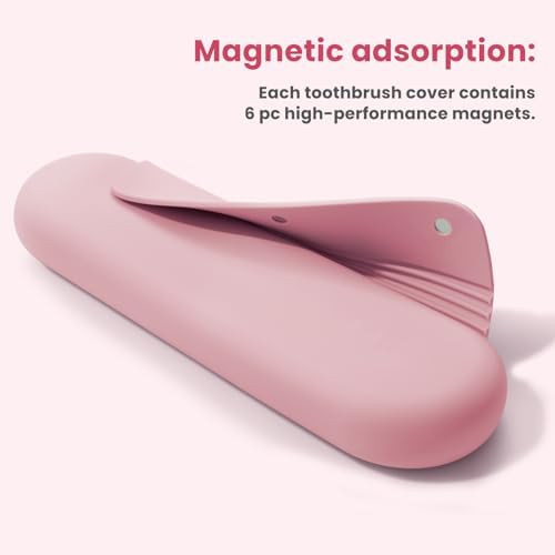 Silicone Electric Toothbrush Travel Case, Manual Toothbrush Travel Cover for Men and Women,Toothbrush Holder for Travel,Gym and More, Fits Most Manual and Electric Toothbrushes - Pink - Image 5