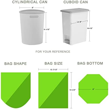 2-2.6 Gallon Trash Bags, Inwaysin Bathroom Garbage Bags, Biodegradable Small Trash Bags, Size Expanded, Clear Green, 10L, 100Bags - Image 6