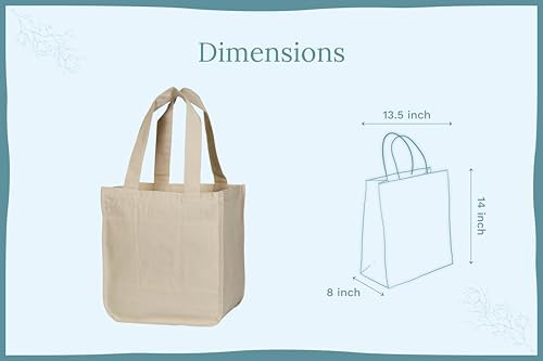 Best Canvas Grocery Shopping Bags - Cloth Grocery Tote Bags - Reusable Cotton Grocery Tote Bags with Bottle Sleeves - Image 5