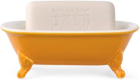 6.5" Mini Clawfoot Bathtub Soap Dish,Bar Soap Holder,Golden Yellow - Image 4