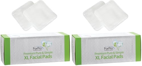 ForPro Premium Pure & Simple XL Facial Pads, Triple Layered Ultra Soft Disposable Makeup Remover Pads, 100% Vegan & Cruelty-Free, 60-Count, (Pack of 2) by ForProProfessionalCollection