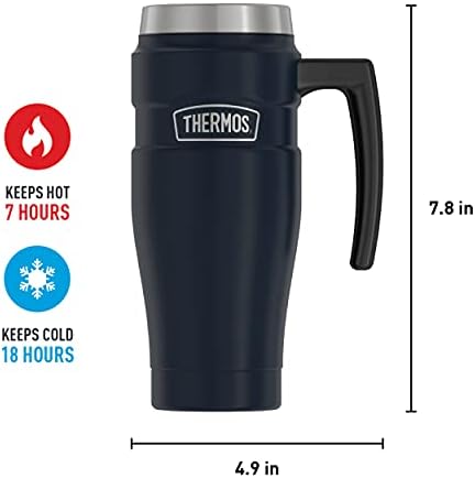 THERMOS Stainless King Vacuum-Insulated Travel Mug with Handle-16oz,Midnight Blue-Thermos Tumbler for Hot&Cold Drinks-Leak&Sweat-Proof Stainless Steel Coffee Mug with Lid for Commuting,(Pack of 4) - Image 6