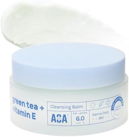 AOA STUDIO Green Tea & Vitamin E Cleansing Balm, Waterproof Makeup Remover, Oil Based Makeup Remover, K beauty Skin Care, Soothing and Brightening for All Skin Types, 3.38 Fl Oz, 100 ml by AOAStudio