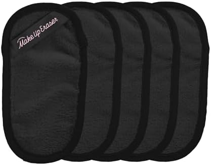 The Original MakeUp Eraser Mini PRO 5-pack, Erase All Makeup With Just Water, Including Waterproof Mascara, Eyeliner, Foundation, Lipstick, Sunscreen and More! Chic Black, 5ct by MakeupEraser