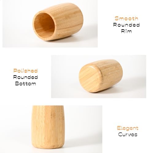 Bamboo Toothbrush Holder, Simple Cylindrical Tumbler Minimal - Image 3