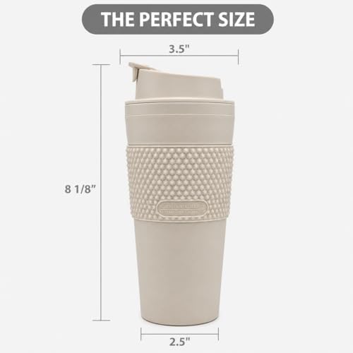 16 oz Coffee Tumbler Set (2 Pack) – Insulated Double Wall Travel Mug with Leak Proof Lid, Cup Holder Friendly, BPA Free Reusable Coffee Cup, Dishwasher & Microwave Safe (Black and Sand) - Image 5