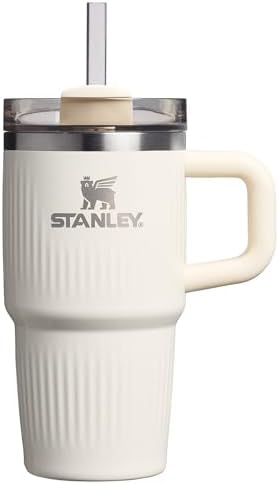 STANLEY Quencher H2.0 Tumbler with Handle and Straw 20 oz | Flowstate 3-Position Lid | Cup Holder Compatible for Travel | Insulated Stainless Steel Cup | BPA-Free | Fluted Cream Gloss by Unknown
