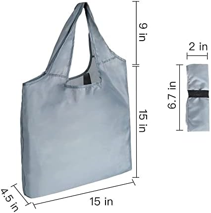 Aricsen 15x4.5x15 Inch Grey Reusable Shopping Bags with Handles, 20 Pack - Image 3