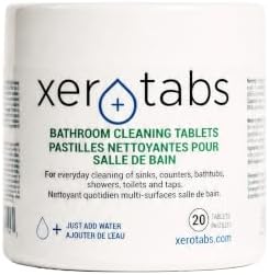 Bathroom Cleaning Tablets–Concentrated Cleaner for Commercial & Industrial Use–ECOCERT Certified, Non-Toxic & Biodegradable–Removes Soap Scum, Hard Water Stains & Grime–20×5g Tablets Formula! by Xerotabs