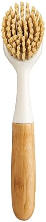HIC Kitchen Dish Scrubbing Brush, Bamboo with Non-Scratch Bristles by HIC