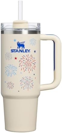 STANLEY Quencher H2.0 Flow State Tumbler, 30 oz, Cream Royal Fireworks by Unknown