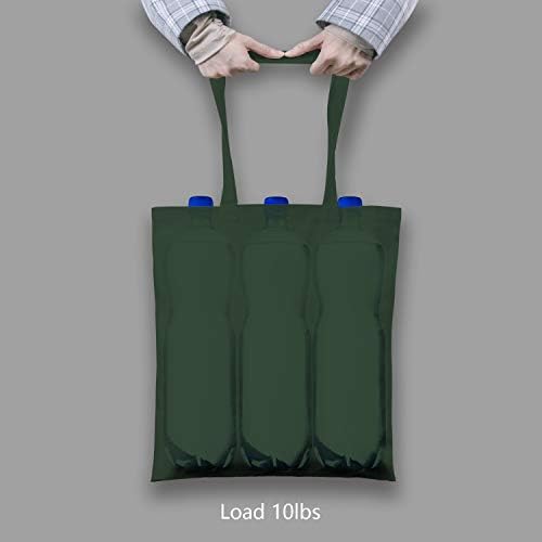 TOPDesign 24-Pack Economical 16"x15" Green Black Cotton Tote Bag, Lightweight Medium Reusable Grocery Shopping Cloth Bags, Suitable for DIY, Advertising, Promotion, Gift, Activity - Image 2