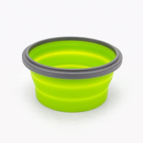 CCyanzi 3piece Round Collapsible Bowl with Lids, Silicone Food Storage Containers, Microwave & Freezer Safe, Space Saving for Kitchen Cabinet and Camping Backpack,(Green Gray) - Image 4