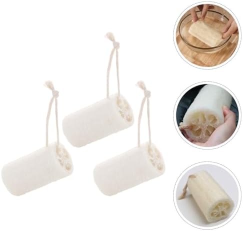 FRCOLOR Natural Loofah Sponge Dishwashing Scrubber 3pcs Set with Hanging Rope, Biodegradable Kitchen Cleaning Brush for Dishes and Pots, Multipurpose Vegetable Fiber Bowl Washing Tool - Image 5
