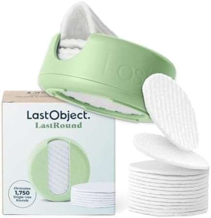 LastRound Reusable Makeup Remover Pads - 7 Washable Eco-Friendly Reusable Cotton Rounds for Face - Sustainable & Soft Cotton Face Pads for Facial Cleansing & Eye Makeup Removal - Travel Storage Case by LastObject