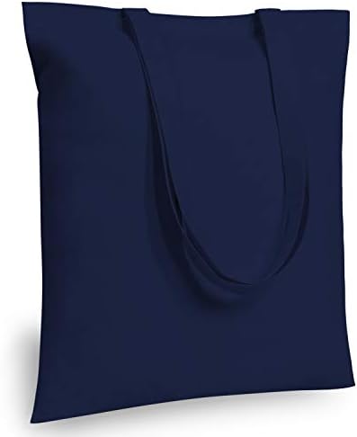 TOPDesign 24-Pack Economical 16"x15" Navy Blue Cotton Tote Bag, Lightweight Medium Reusable Grocery Shopping Cloth Bags, Suitable for DIY, Advertising, Promotion, Gift, Activity by TOPDesign