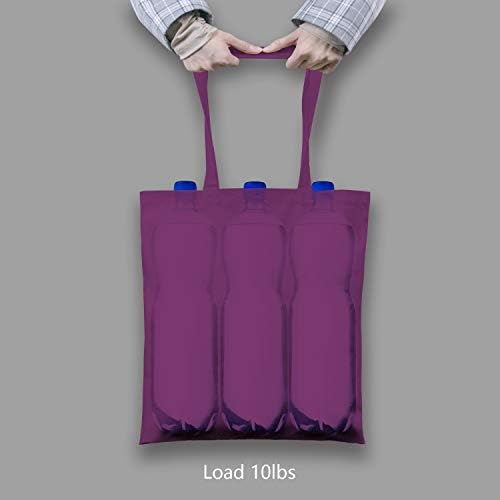 TOPDesign 12-Pack Economical 16"x15" Purple Cotton Tote Bag, Lightweight Medium Reusable Grocery Shopping Cloth Bags, Suitable for DIY, Advertising, Promotion, Gift, Activity - Image 6