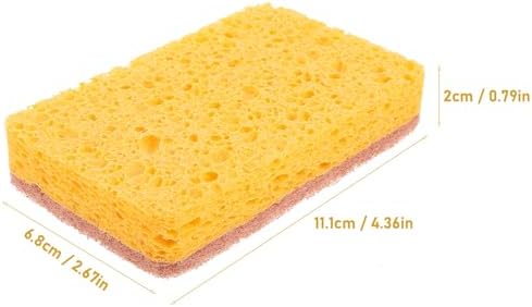 Uonlytech Natural Sisal Scrub Cloth 6pcs 2.0cm Thick Cellulose Cotton Dish Sponges Multi-Function Kitchen Cleaning Supplies for Wok and Dishwashing - Image 2