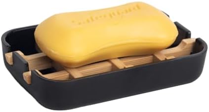 Bamboo Fiber Soap Holder & Dish, Black, 2 Pack - Image 6