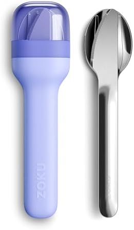 Zoku Pocket Utensil Set Stainless Steel Fork, Knife, and Spoon in Case Blue by ZOKU