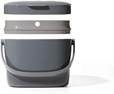 OXO Good Grips Easy-Clean Compost BIN - Charcoal - 1.75 GAL/6.62 L, Plastic, 8.3" L x 10.15" W x 12" H (Pack of 4) - Image 7