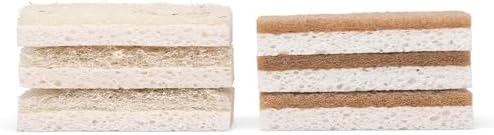 Full Circle Natural Scrubber Sponge Duo Set, Pack of 6, Safe for Nonstick by FULLCIRCLE
