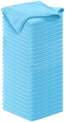 USANOOKS Microfiber Cleaning Cloth - Turq - 50Pcs (12.5x12.5 inch) High Performance - 1200 Washes, Ultra Absorbent Car Towel Traps Grime & Liquid for Streak-Free Mirror Shine - car Washing Cloth by USANOOKS