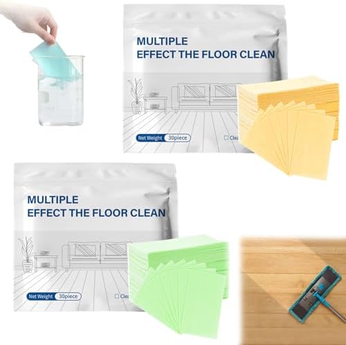 Multiple Effect The Floor Clean, 2027 New Multi Effect Floor Clean Tablets, Concentrated Cleaner for Hardwood, Tile, Laminate & More (Yellow+Green, 100PC+100PC) by Unknown