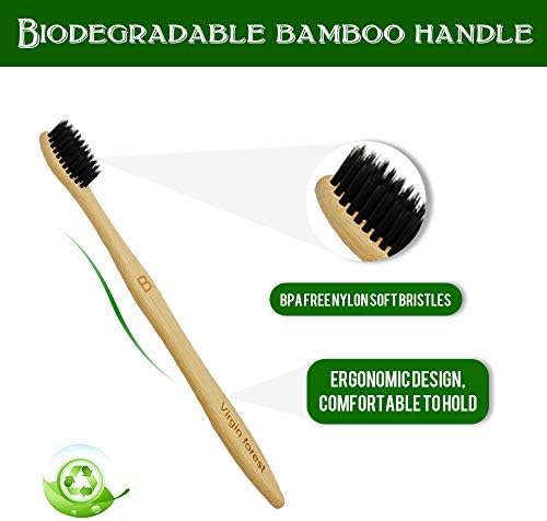 Virgin Forest Bamboo Toothbrushes 10pk, Soft BPA Free Biodegradable - Image 4